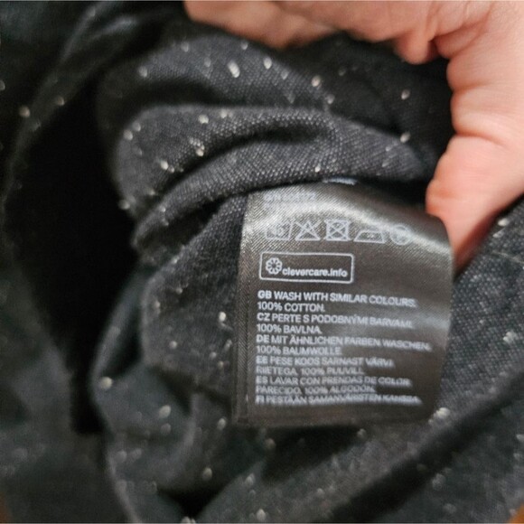 L.O.G.G H&M Mens Speckled 100% Cotton Dark Gray Button Down Long Sleeve Size XL - Picture 5 of 5